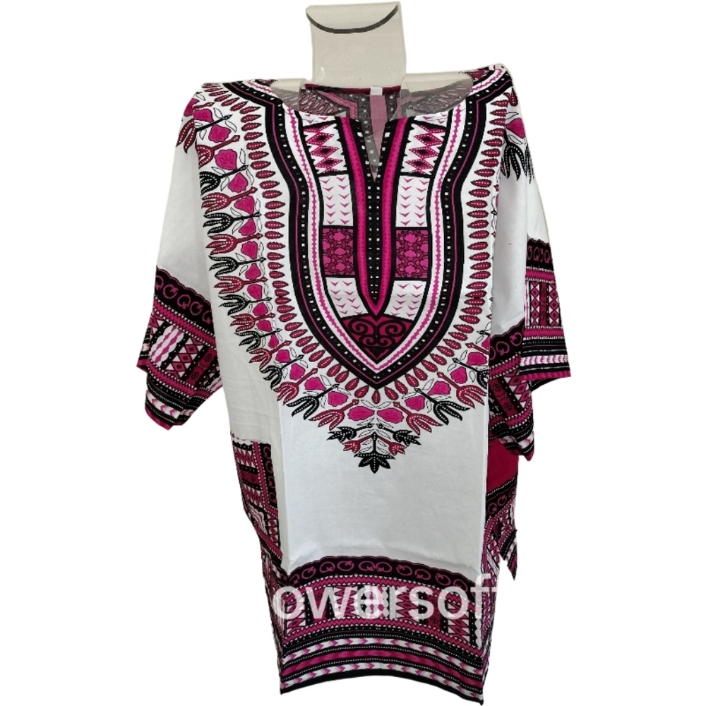 Pink and White Afro Dashiki
